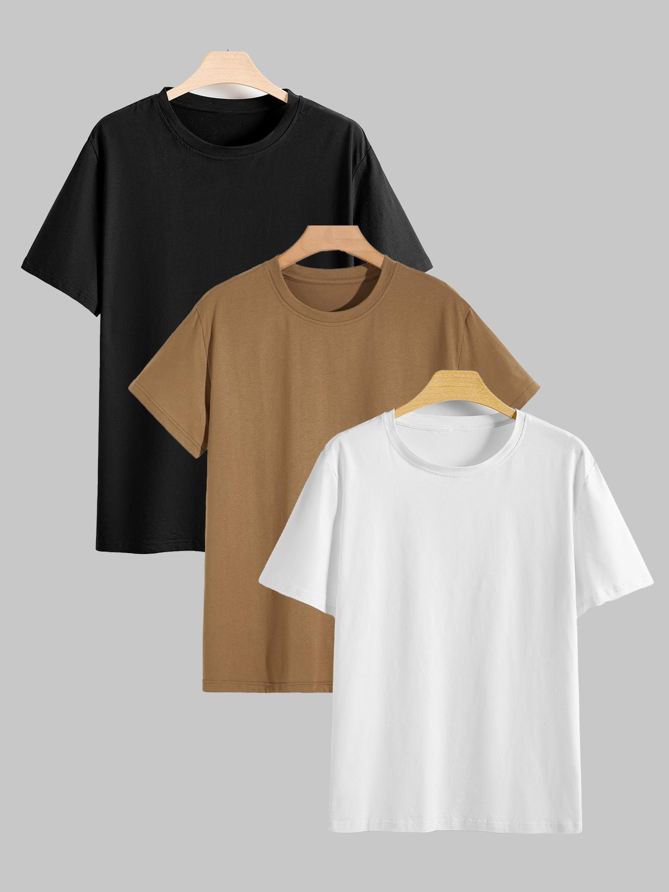 Men's Solid Color Round Neck Sleep Tee, Regular Fit Casual Soft Comfortable Short Sleeve PJ T-Shirt for Daily Home Wear, Men's Sleepwear for All Seasons