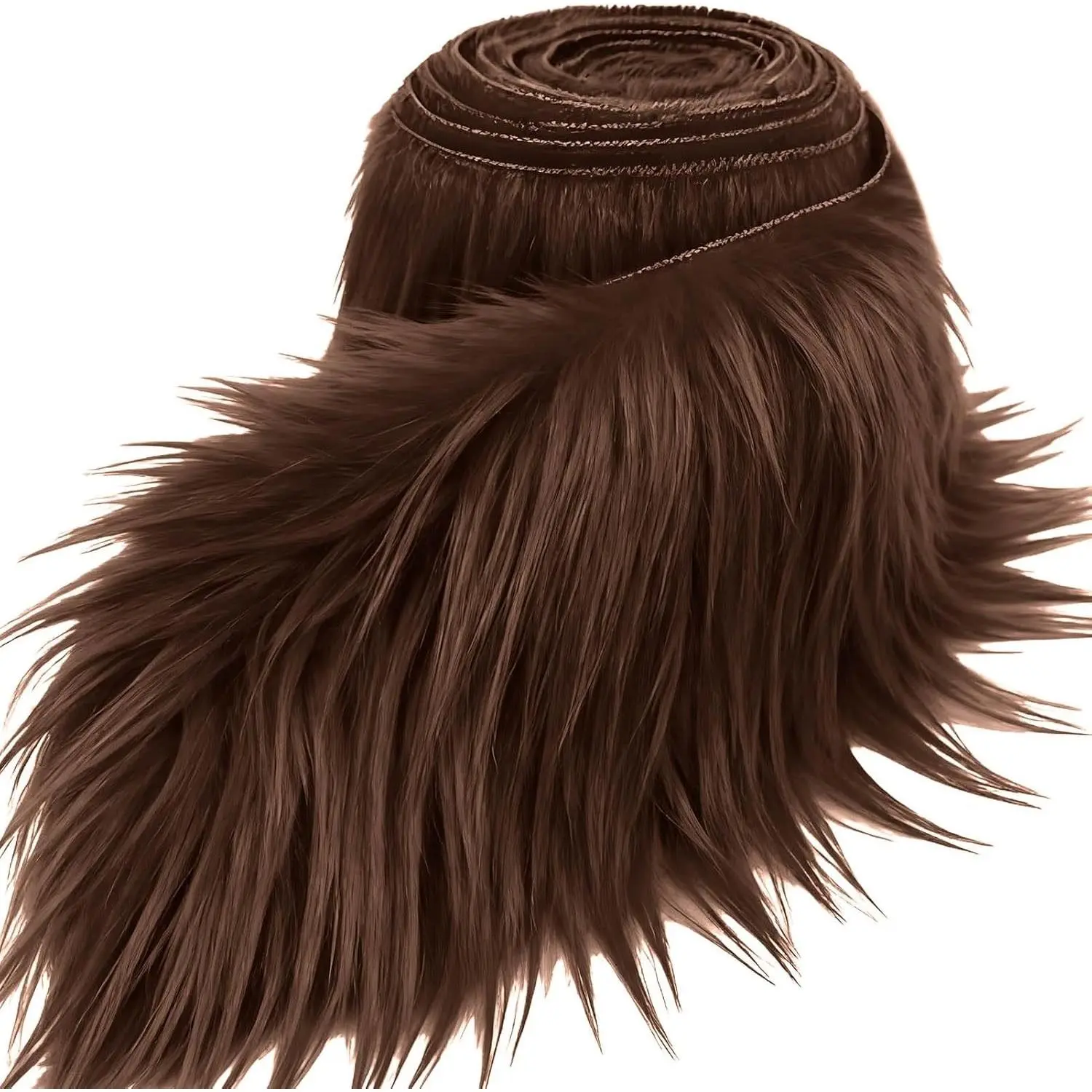 2 x 60 Inch Shaggy Plush Fluffy Fuzzy Precut Faux Fur Fabric Strips, For Craft Beard Hair, Miniature Dolls Rugs Mats, Winter Halloween Christmas Costume Party Decor Gift