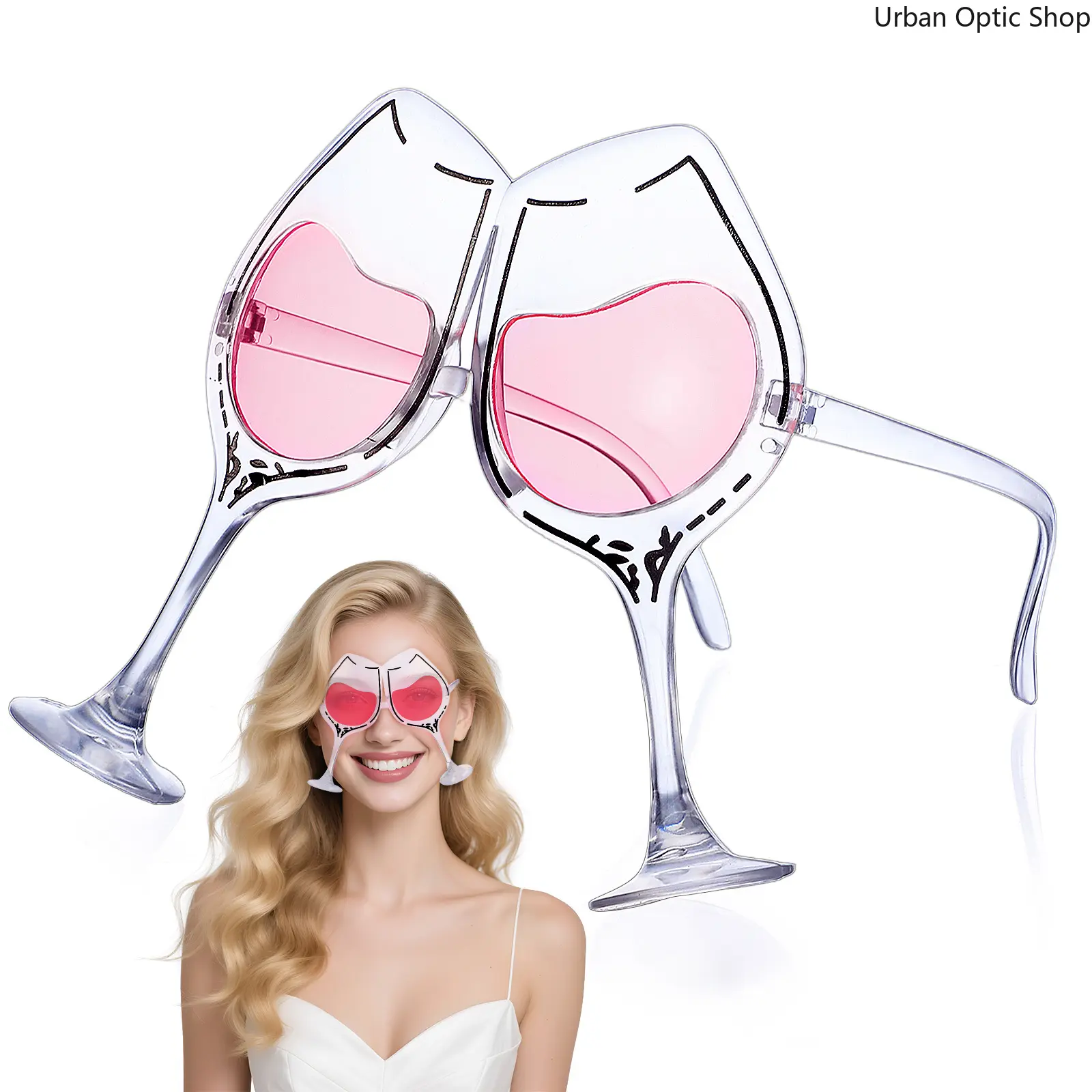XUH Cup-Shaped Wacky Novelty Party Sunglasses, Lightweight PC Frame Funny Costume Eyewear, Versatile Photo Booth Props & Nightclub Decor Accessories for Raves, Themed Parties & Holiday Gatherings