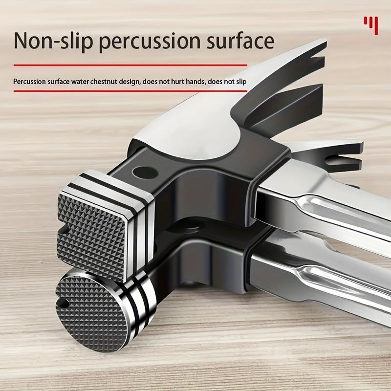 2-in-1 High Carbon Steel Claw Hammer with Nail Puller - Double Groove Design, Round Head Safety - Ideal for Home, Industrial, and Emergency Use, Portable for Carpentry and Camping