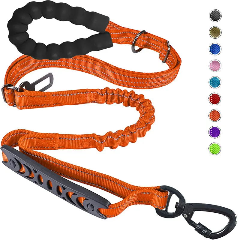 Large Dog Safety Leash with Elastic Buffer, Anti-Pull Multi-Functional Pet Harness, Nylon Material, Universal Fit for Running & Walking Dogs