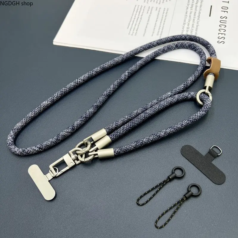 Adjustable Strap - Woven Rope Braided Crossbody Purse Strap Leather Metal Hook Black Gray Navy Durable Replacement Trendy Daily Travel Fashion Accessory
