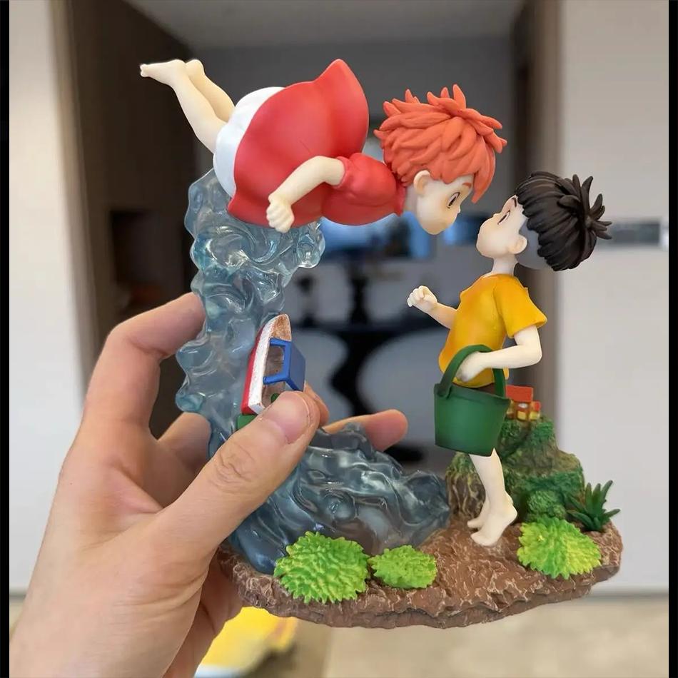 The Cliff Figure Ponyo On  Sousky Seagal Figure Pvc Gk Statue Anime Action Figurine 15cm Model Doll Collection Toy Kid Gift