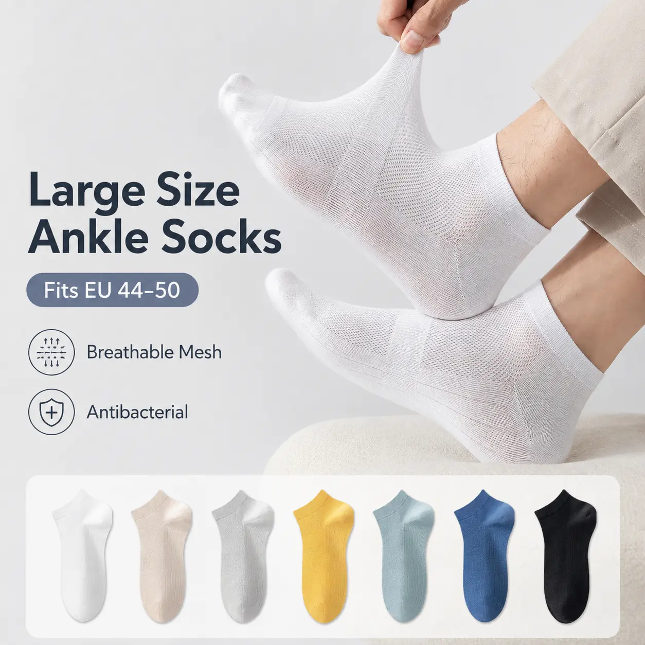 JINSUOMI Low Cut Socks for Women Men, 10 Colors Cotton Ankle Socks, 96% Cotton Blend No Show Invisible Socks, Soft Breathable Antibacterial Socks with Comfortable Fit, Casual Everyday Socks for Sneakers, Shoes, Work, Sports, Travel and Daily Wear