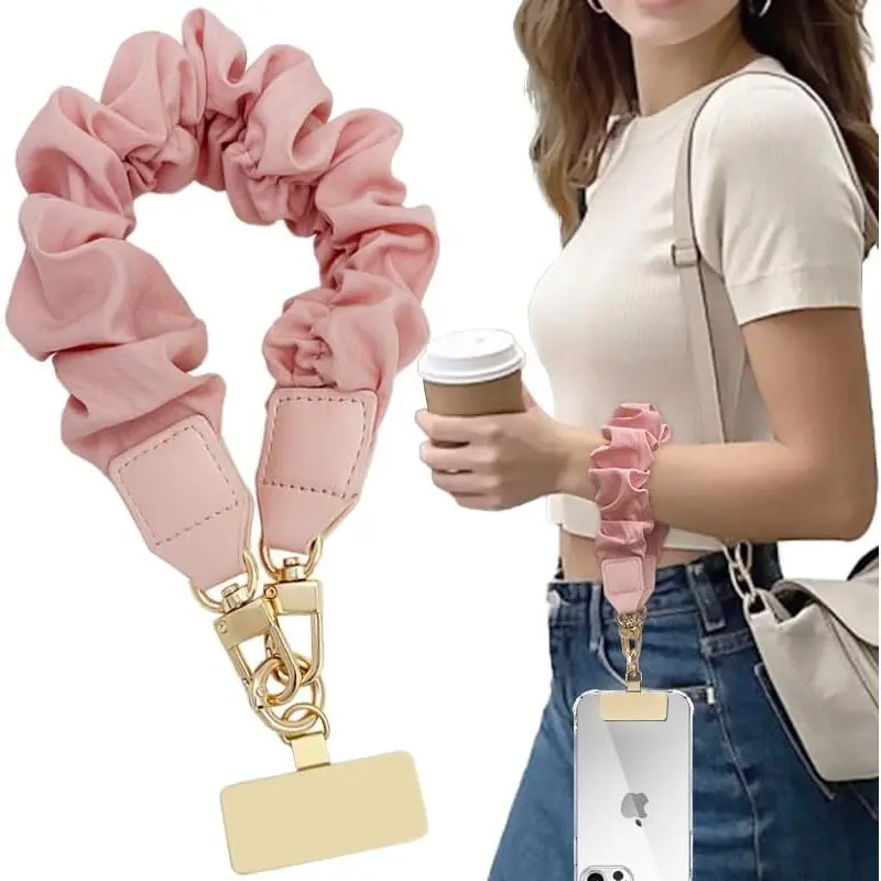 Creativity Anti Theft Phone Wrist Strap, Elastic Universal Phone Lanyard for Cell Phone, Cute Scrunchie Design Wristband Smartphone Cellphone
