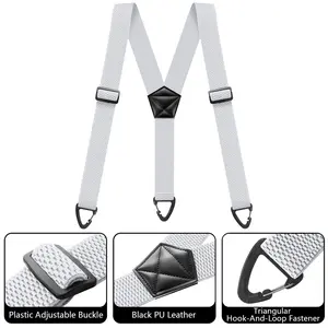 Men's invisible suspenders (worn under clothing) with 3 snap-on clips