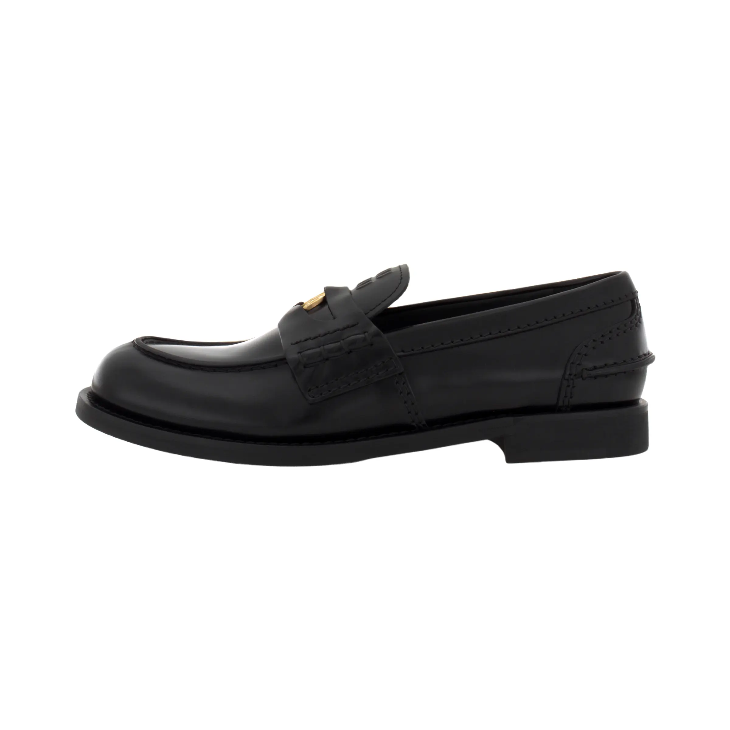 Miu Miu Penny Coin Loafer Flat Casual Shoe for Women in Black Verifiable, with credentials and supporting global authentication