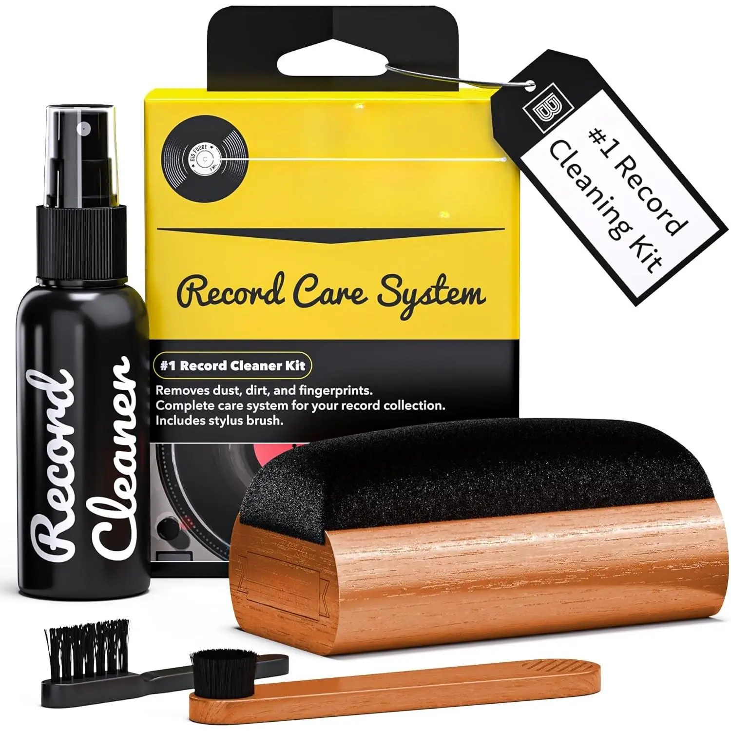 Vinyl Record Cleaning Kit - 4-in-1 Vinyl Record Cleaner Kit for Records Includes Ultra-Soft  Brush Cleaning Liquid Stylus Brush and Storage Pouch - Pro Records Care