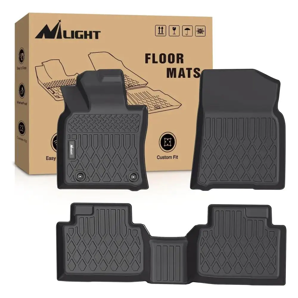 Nilight Vehicle-Specific Fit Car Floor Mat Set for 2018-2024 Toyota Camry Hybrid Only, High-Quality TPE Automotive Interior Accessories with Debris Control, Clipon Stays Put Clips, Spill Proof, Hose-Clean Fast, Advanced CNC Cutting Machines, Custom Fit