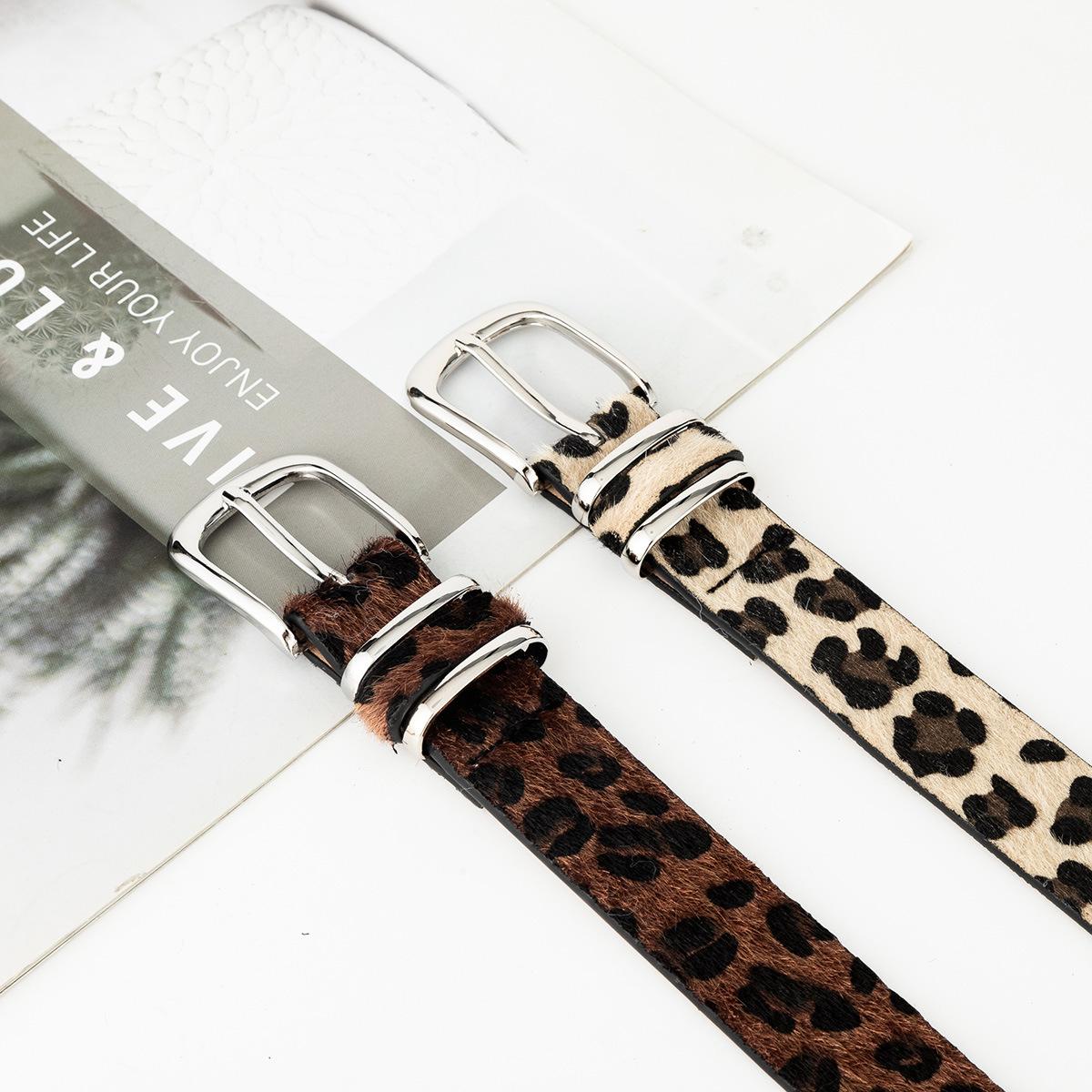 Four-season Y2K pin buckle snake print belt, spicy girl leopard print subculture millennium accessory, simple punk leather belt for women