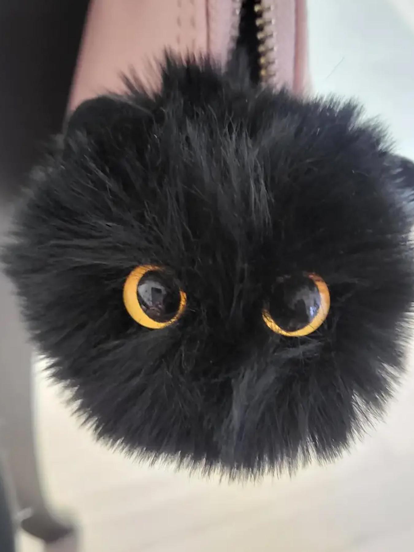 2024 New Style Cute Cat Design Plush Keychain, Fashionable Pom Pom Decor Keychain for Women & Girls, Fashionable Accessories for Bag & Purse Decoration, Keychain For Bags, Soft Pompom Keychain