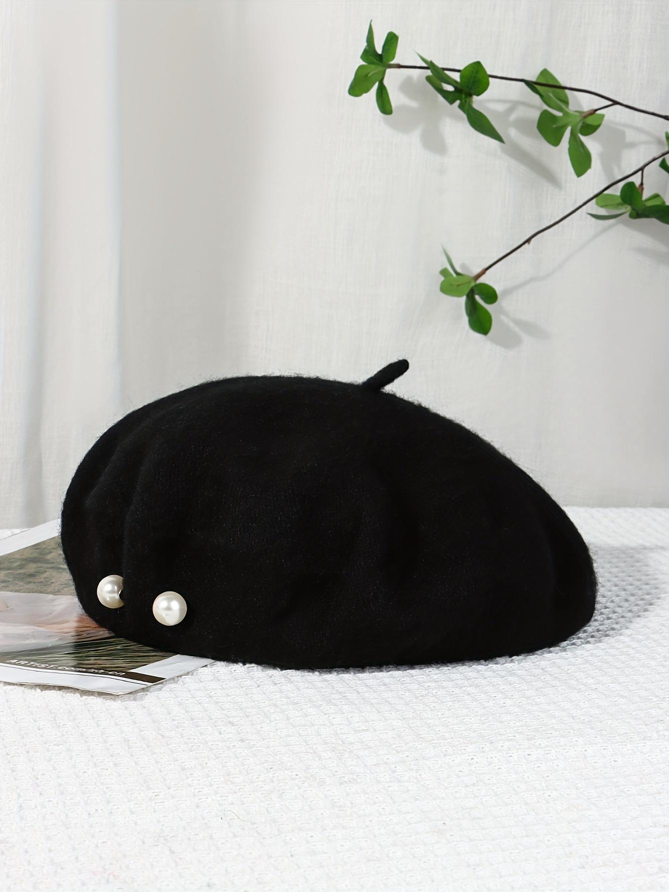 [Pearl Decorated Beret] 1pc Pearl Decorated Beret Y2K Women's Outdoor Casual Stylish Versatile Beret Sweet Cute Painter's Hat Autumn Winter Fashionable Warm Bud Hat
