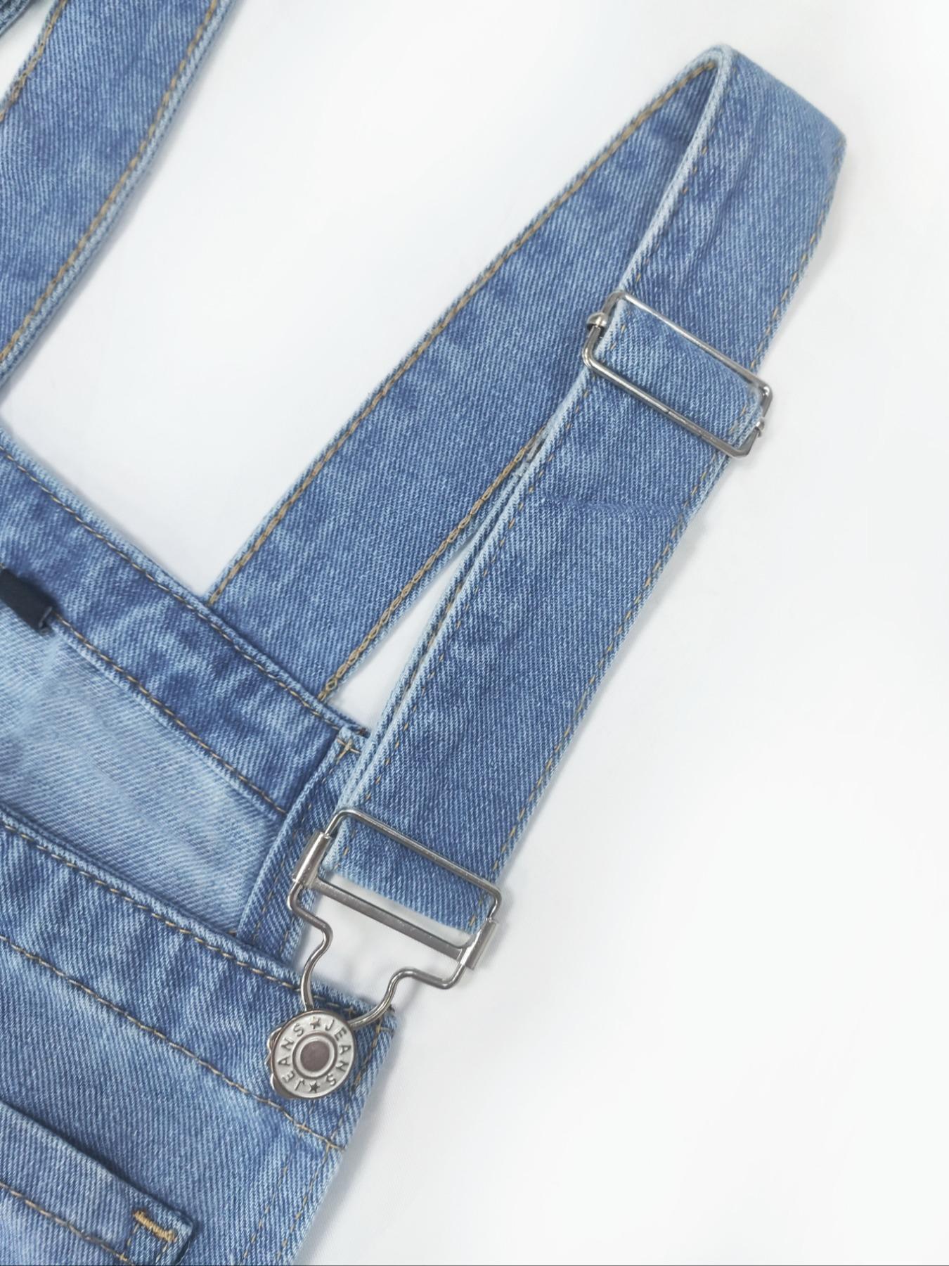 Women's Denim Jumpsuits in Spring, Summer and Autumn, Fit Comfortable and Loose Flower Design with Multiple Pockets, Trendy Street Casual Style, Suitable for Women's Daily Travel, Casual Sleeveless Overalls