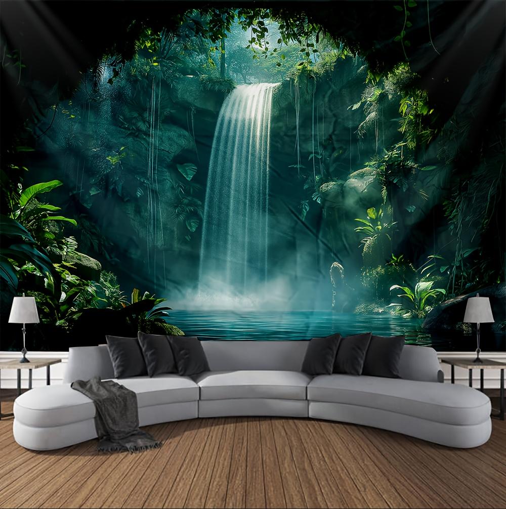 Waterfall Tapestry Serene Nature Landscape Wall Art for Living Room Bedroom Dorm, Lightweight Polyester Fabric Easy to Hang No Electricity Required