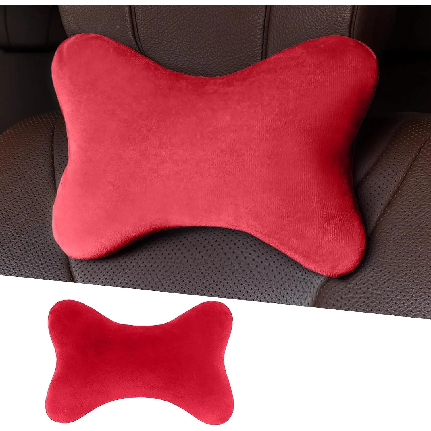 Headrest Pillow, Soft Comfortable Memory  Automotive  Pillow Cushion for    ,  Fit (Red)