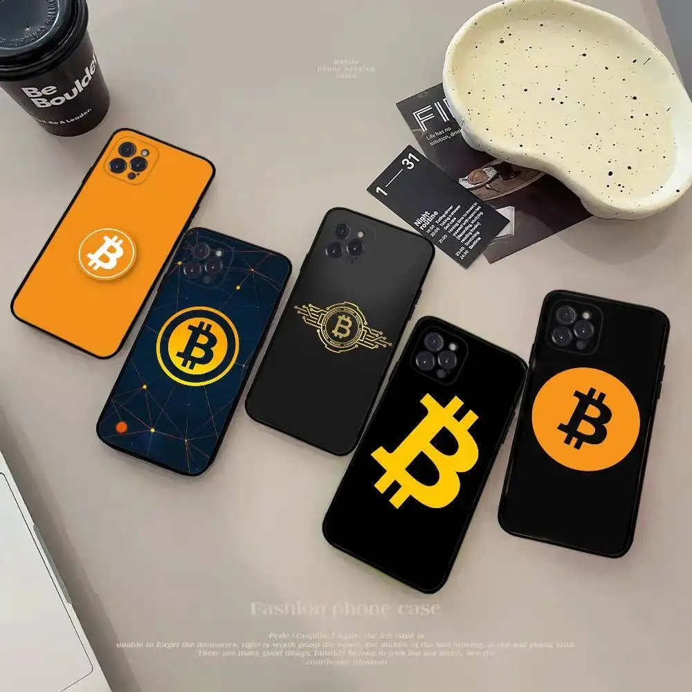 Luxury Bitcoin Logo Phone Case, Personalized Crypto Design Accessory for iPhone 11-17 Pro Max/Plus & Samsung Galaxy S23-S25, Lightweight Shockproof Protection Cover, Accessories, Crypto Theme