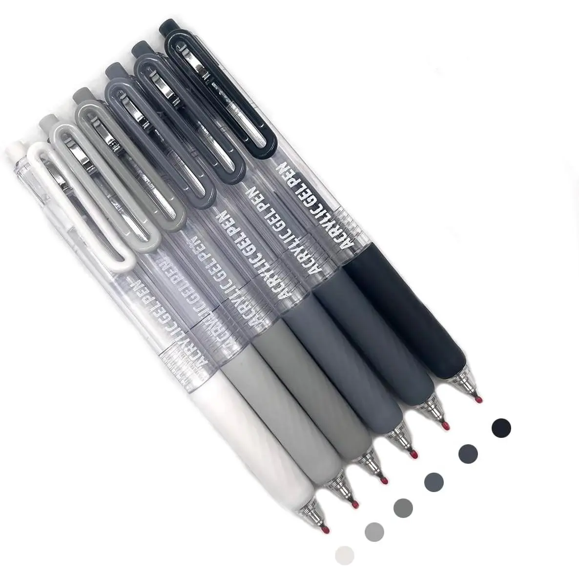 6-Count Gel Pen Sets, 0.7mm Fine Point Quick-Dry Ink Smooth Writing Pens for Coloring, Black Paper, Office & School Supplies