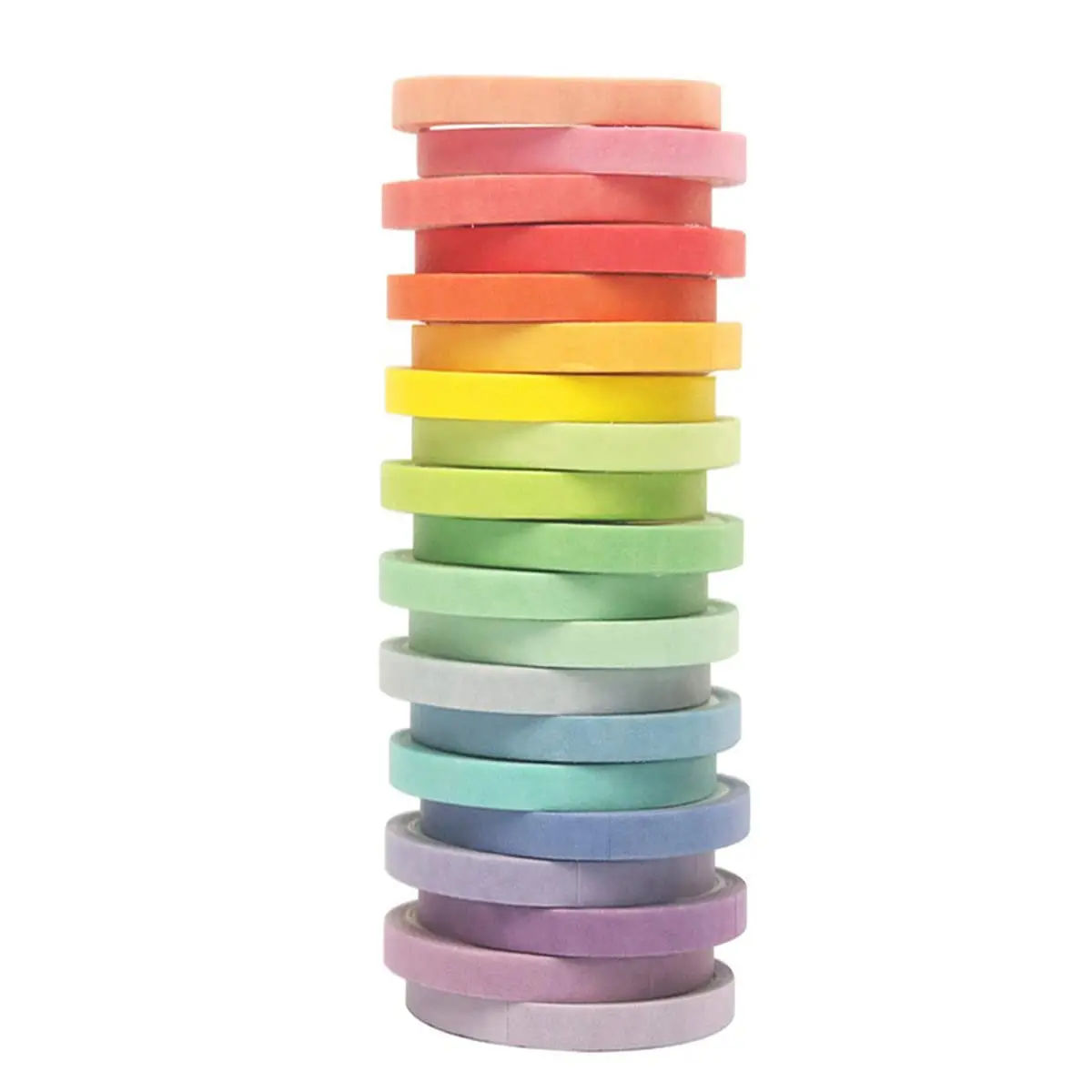 Washi Tape Set 20 Rolls, 7.5 mm Rainbow Colors Thin Decorative Tape | for  Journal, Planner, DIY Arts Crafts, Scrapbooking, Holiday Decoration