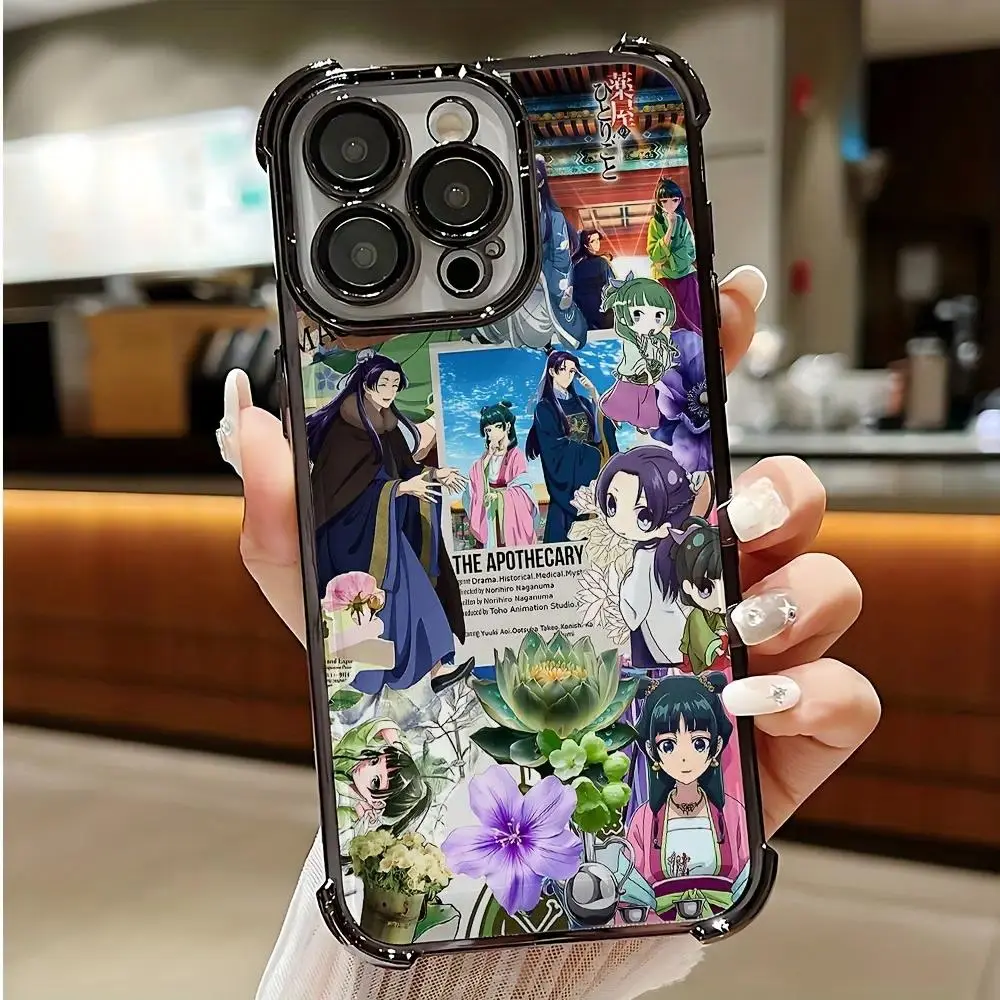 Anime The A-Apothecary Diaries Phone Case Compatible For iPhone 17 Pro MAX Air 16 15 14 13 12 11 Pro MAX, Shockproof Transparent Soft Back Cover, Four-corner airbag electroplated anti-drop Case, Spring Festival Gift