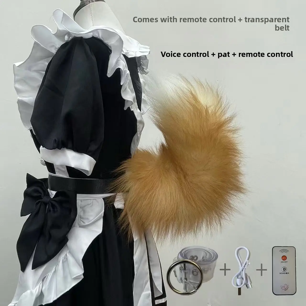 Women's Rechargeable 3-in-1 Sound Tap Remote Control Electric Fox Tail Cosplay Accessory, Ideal for Comic Con & Halloween Occasions, Costumes & Gifts, Accessories, Occasion