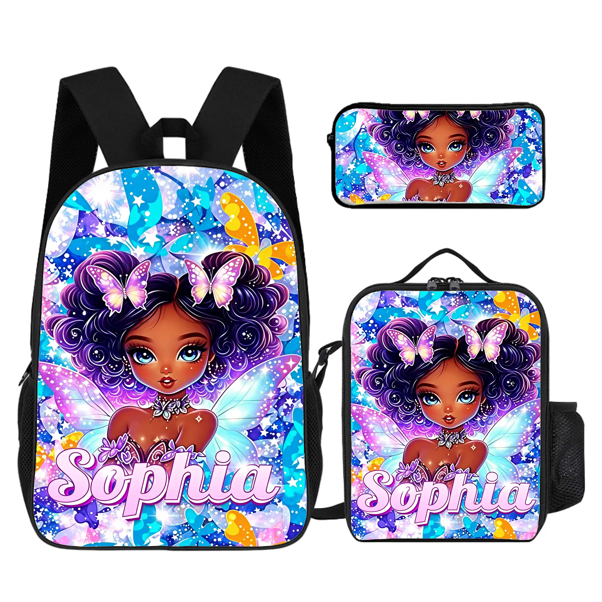 Custom Name Printable Fairy Backpack Set For Little Girls, Integrated Portable Pencil Case Included. Soft Light Princess Preschool Daily Carry Pack, Popular Holiday Birthday And Christmas Gift Choice. # TikTokMadeMeBuyIt # FairyPrincessBag # CustomNameSch