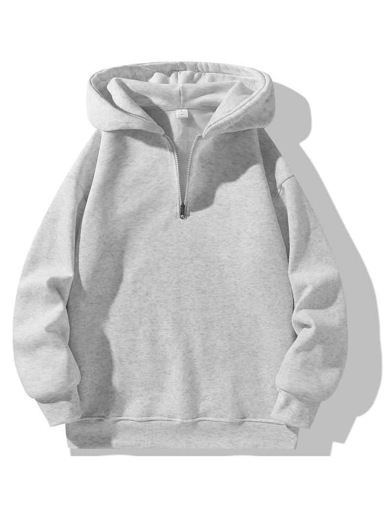 Men's Regular Fit Solid Zip Up Hoodie, Casual Long Sleeve Hooded Sweatshirt for Fall , Men's Fall Clothes for Daily Wear, Tops Men's Regular Fit Solid Zip Up Hoodie, Casual Long Sleeve Hooded Sweatshirt for Fall , Men's Fall Clothes for Daily Wear, Tops