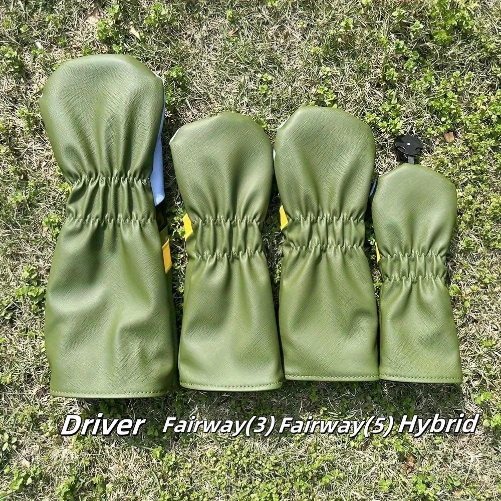 Cartoon Pattern Golf Club Head Cover, 1 Count/4 Counts Driver & Fairway Woods Protective Gear, Elastic Closure, Golf Accessories for Men & Women