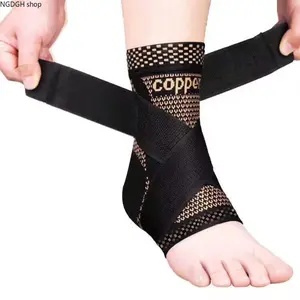 Breathable Copper Ankle Sleeve Brace - Elegant Black Mesh Support with Removable Strap & Targeted Compression, Soft Flexible Comfort Perfect for Injury Recovery Walking Gym & Everyday Ankle Protection