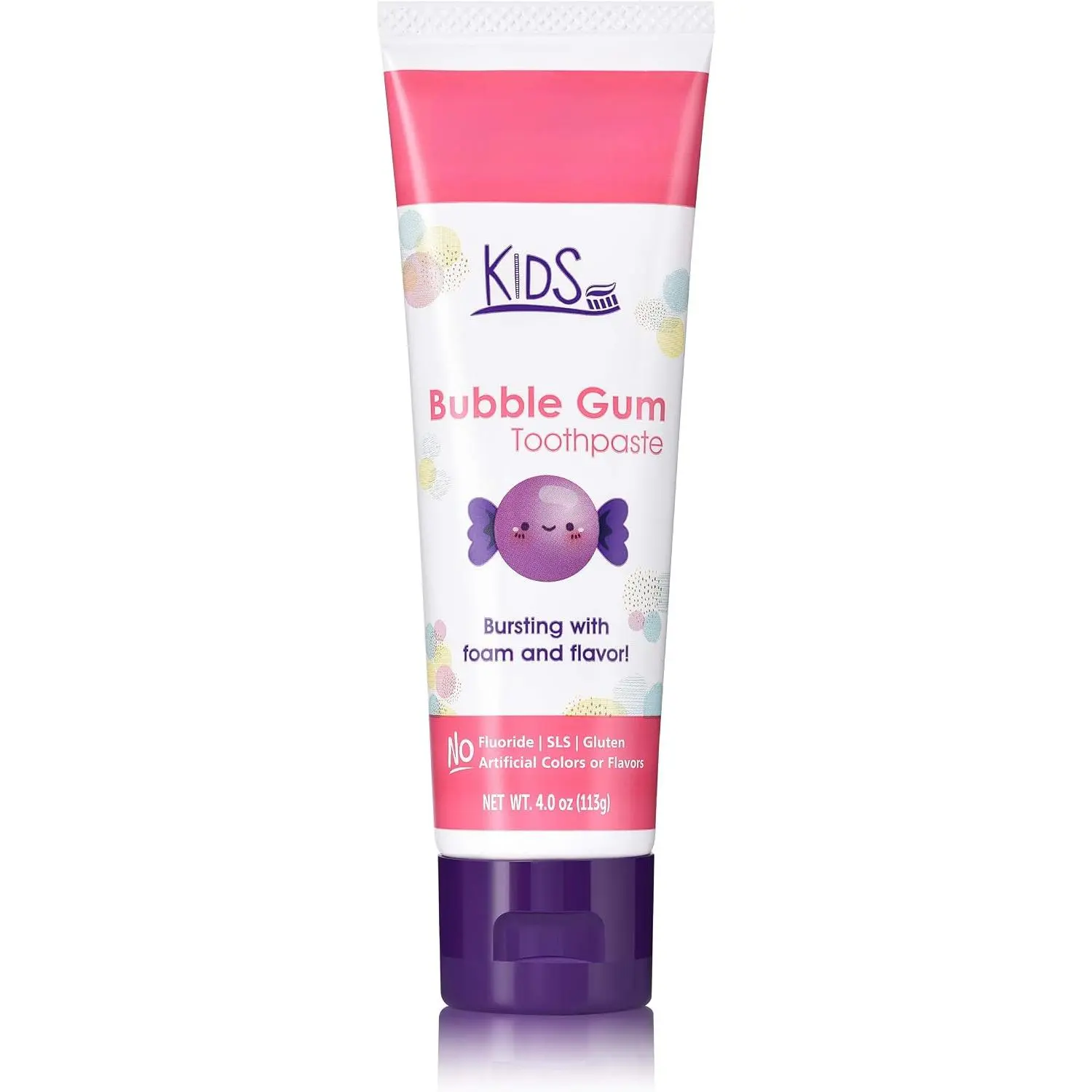 Fights Plaque Kids Toothpaste Botanique Xylitol Bubble Gum|Fluoride-Free SLS-Free Vegan 4oz