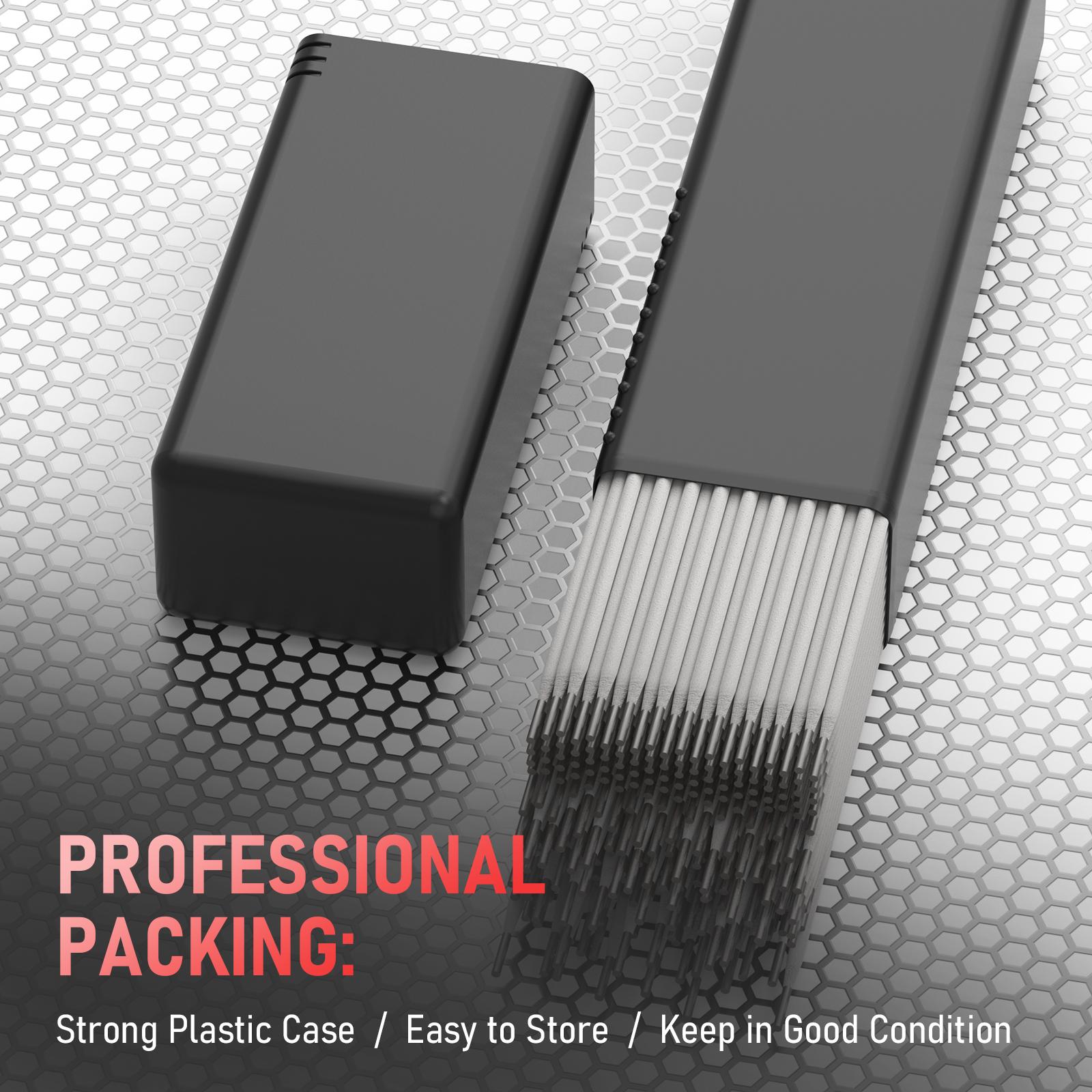 E7018 Low Hydrogen Welding Rods |     10LB Pack, Multi-Size: 1/8", 3/32", 5/32" Carbon Steel Stick Electrodes