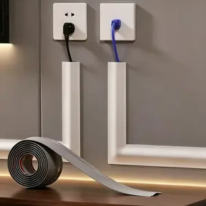 PVC Soft Wire Slot Cable Protector Organizer Self-Adhesive Installation Floor Hidden Press Line Routing Groove, 1/3pcs New Design, Ground Visible Line Concealment, Wire Management System, Conceal Wires At Home