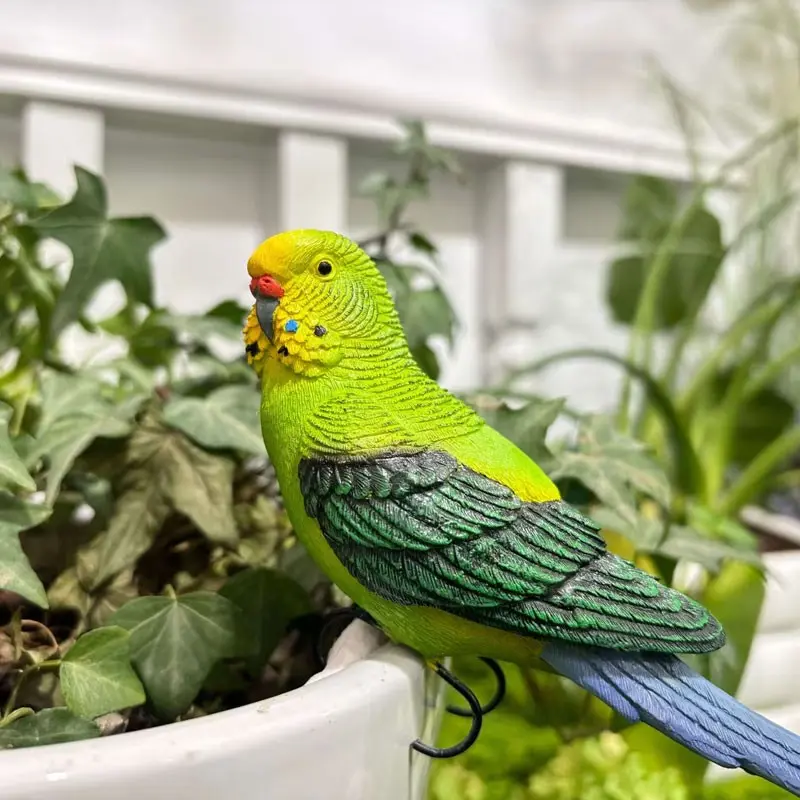 Colorful Resin Parrot Statue, Hanging Macaw and Budgie Decor, Indoor Outdoor Planter Ornament, Creative Home Decoration Gift