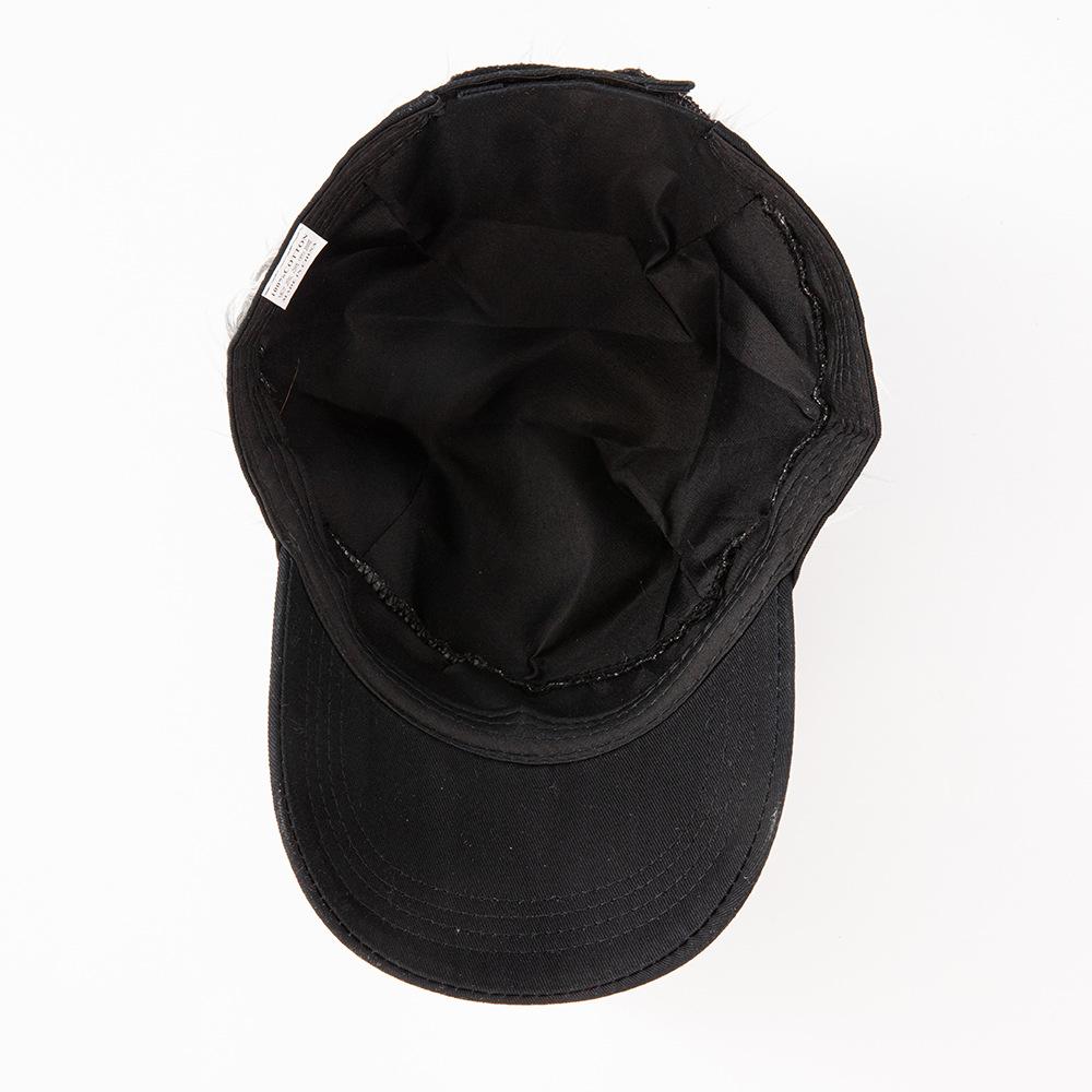 2026 New Fake Hair Baseball Cap for Men Women Embroidered Flame Trucker Hat