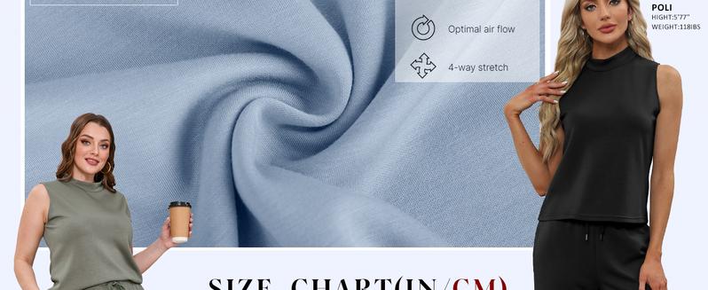 WIHOLL Two Piece Sets for Women Summer Outfits Lounge Sets Mock Neck Tops Wide Leg Crop Pants Vacation Travel Outfits