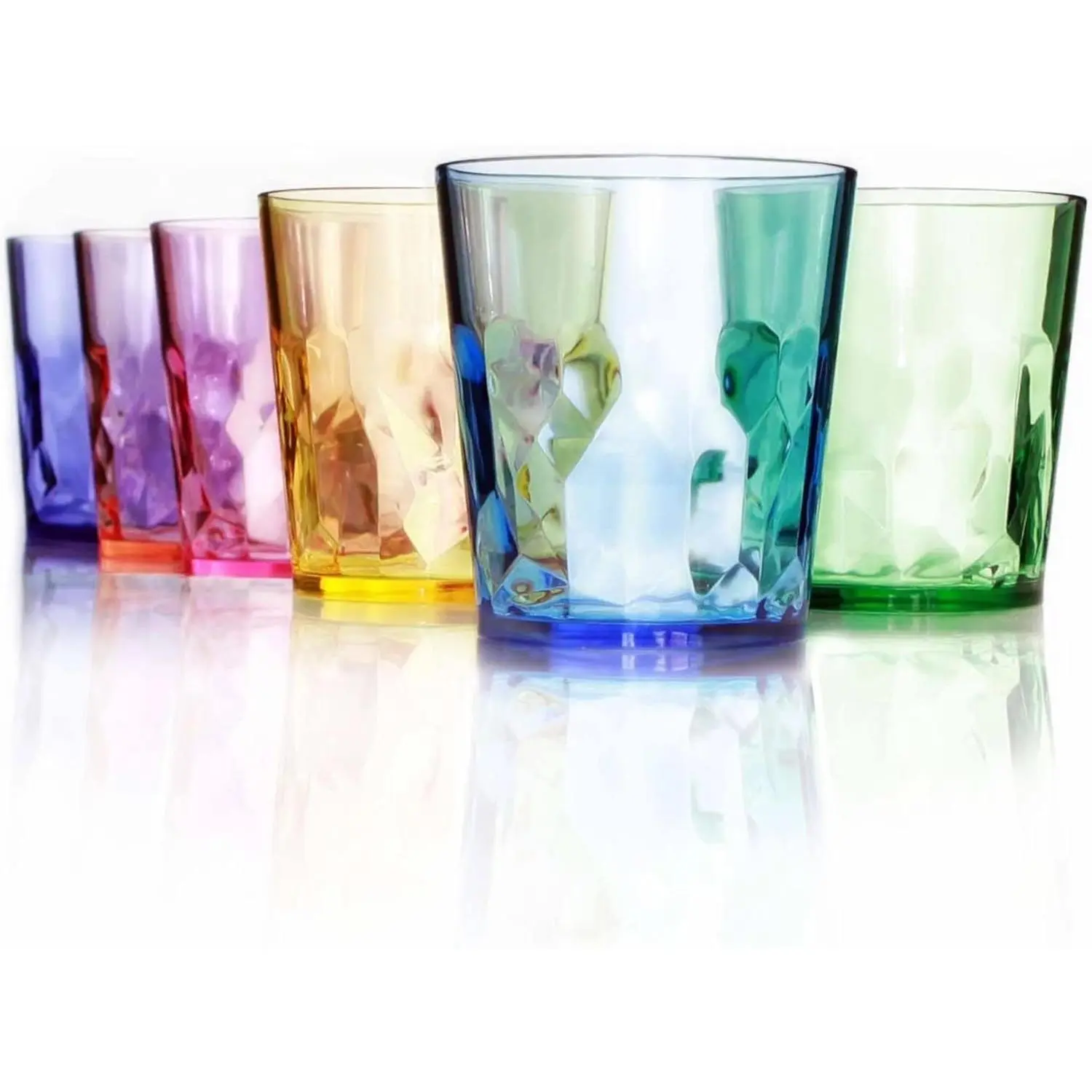 13oz Unbreakable Premium Drinking Glasses Set of 6 - Made in Japan - Super Grade Acrylic Plastic - Perfect for Gifts - Dishwasher Safe - Cups Reusable Drinkware Tumblers Kids