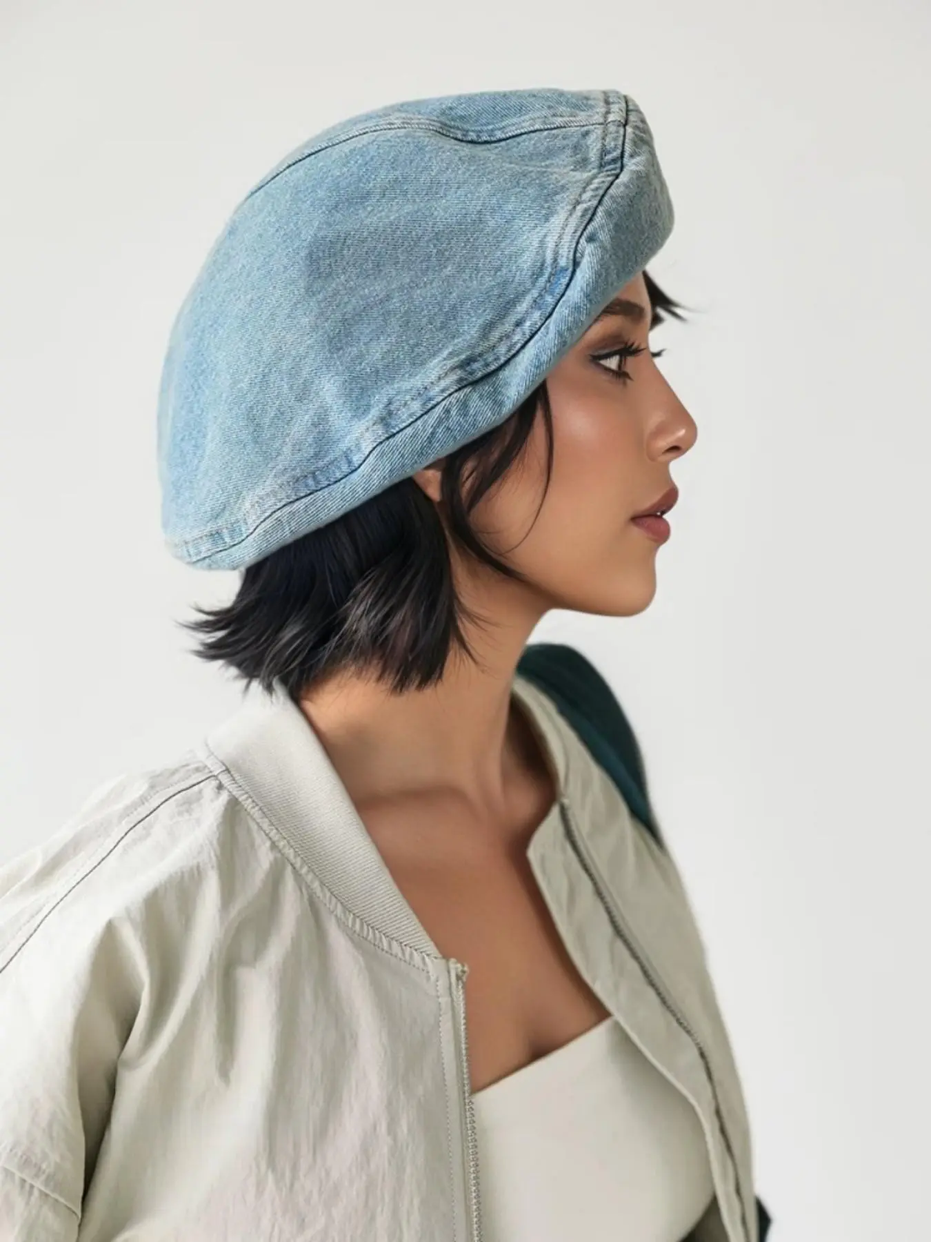 Adjustable Artist Cap Denim Beret Hat For Women – French Artist
