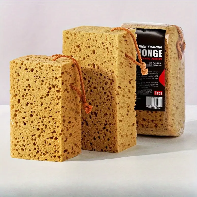Thick and highly foaming car wash sponge - Large honeycomb seaweed sponge block - Automotive supplies - Beauty care - Cleaning - Stain removal - Wiping sponge