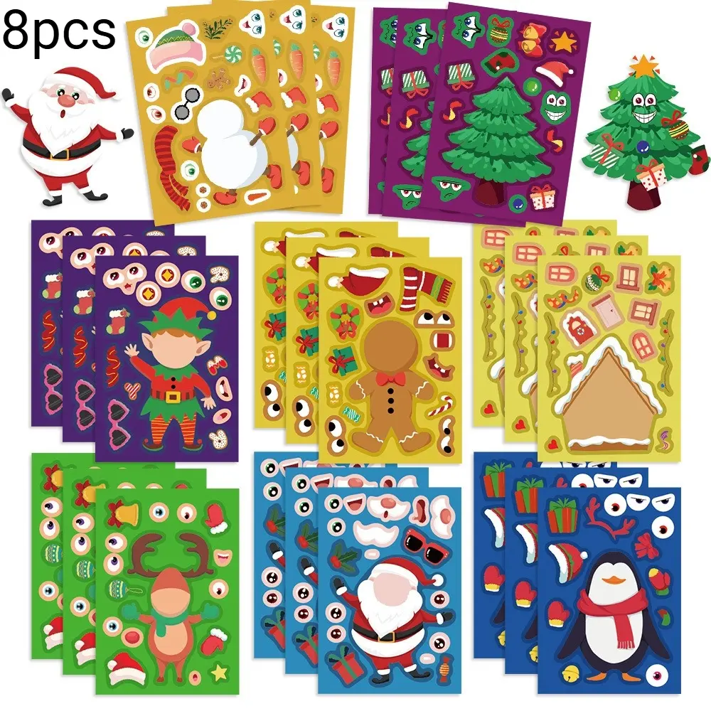 8pcs Christmas Snowman Party Stickers – Faith-based Designs Featuring Positive Messages; Suitable for Scrapbooks, Journals, Laptops, Water Bottles, Cars, and More. Perfect for Gifts.