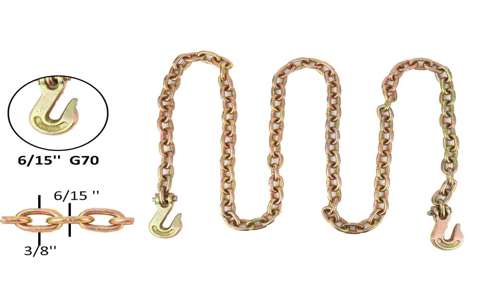 【GARVEE】Chain Binders and Chains Set: Includes 5/16"-3/8" and 3/8"-1/2" Load Binders with 10ft Chains and Grappling Hook for Industrial, Agricultural, Logging, and Towing Applications. 【GARVEE】Chain Binders and Chains Set: Includes 5/16"-3/8" and 3/8"-1/2" Load Binders with 10ft Chains and Grappling Hook for Industrial, Agricultural, Logging, and Towing Applications.