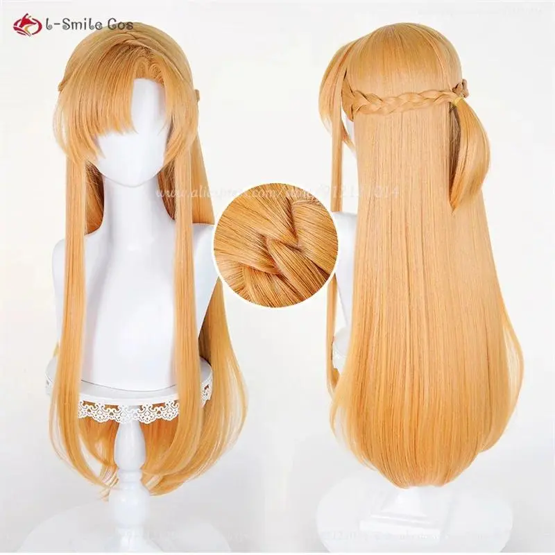 Yuuki Asuna Cosplay Wig 85cm Orange Wigs For Women Men Kirigaya Kazuto Costumes Cospaly Anime Wig Heat Resistant Synthetic Hair
