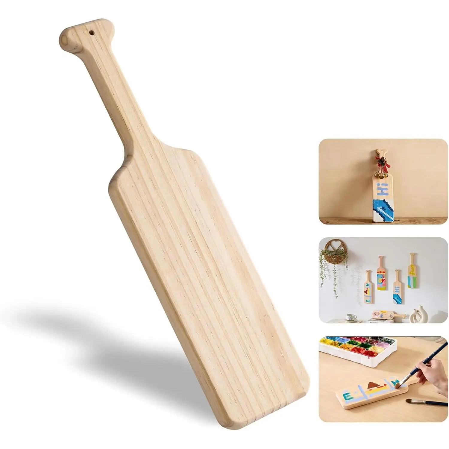15 Inches Unfinished Wooden Paddle with Smooth Surface, Sorority Paddle Easy to , Greek Paddle with  Texture, Fraternity Paddle  Solid Pine for Arts and Craft Projects