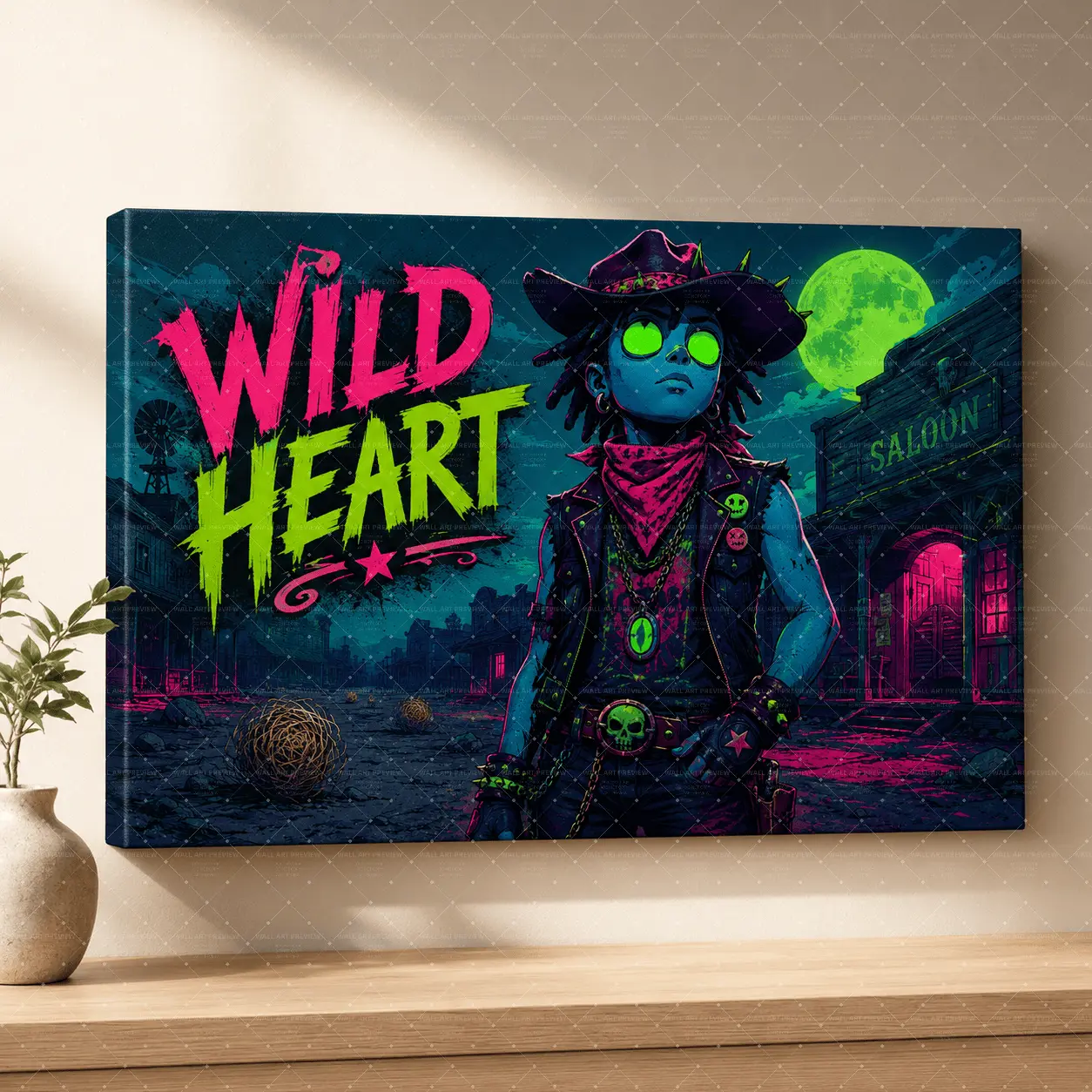Stay Weird Neon Street Art Poster, Vibrant Skateboard Character Wall Art, Teen Room Decor, Bedroom Wall Art, Living Room Aesthetic, Modern Pop Culture Canvas Print,wall decor,poster.