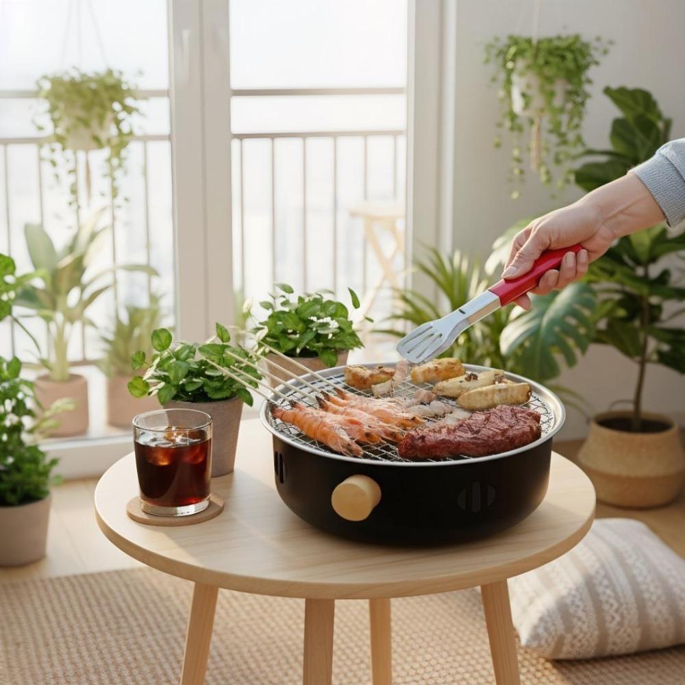 Stainless Steel Charcoal Grill, Portable Charcoal Barbecue Grill, Outdoor Camping, Household Indoor Barbecue Rack, Family Gathering Barbecue Artifact, Essential Charcoal Grill for Holiday Dinners