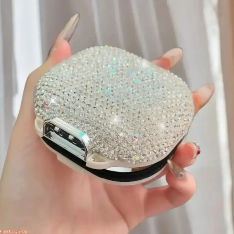 Luxury Diamond‑Encrusted Portable Pill Case, Weekly Travel 7‑Day Starry Sky Mini Waterproof Clamshell Discreet Pill Organizer Box