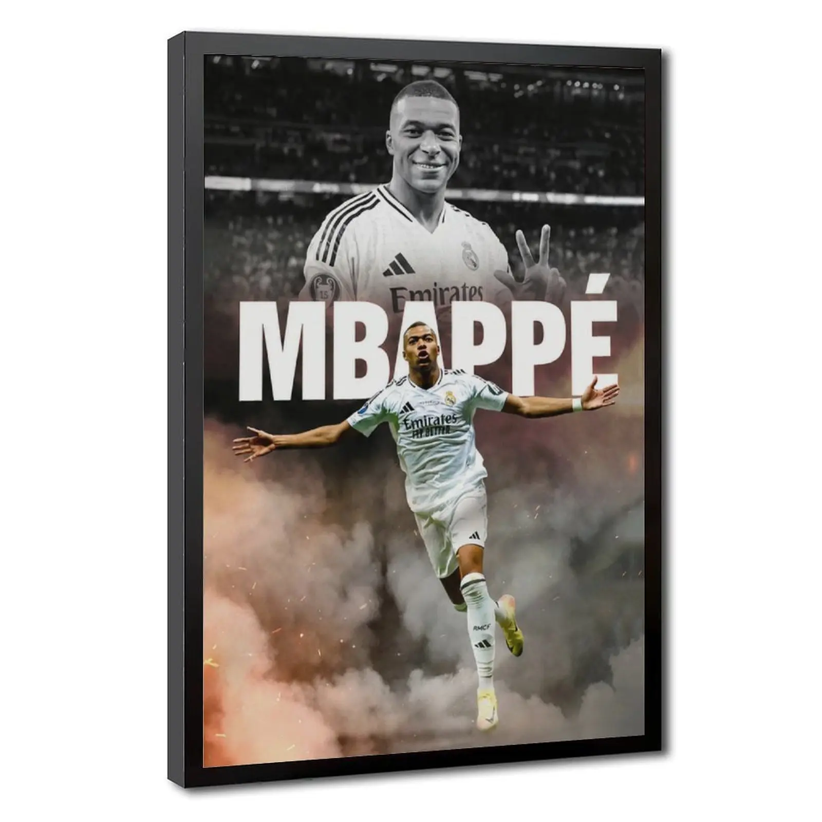 Kylian Mbappe Minimalist Art Print, Celebration Pose Artwork, Framed Hanging Poster for Home Decor, Man Cave Decor