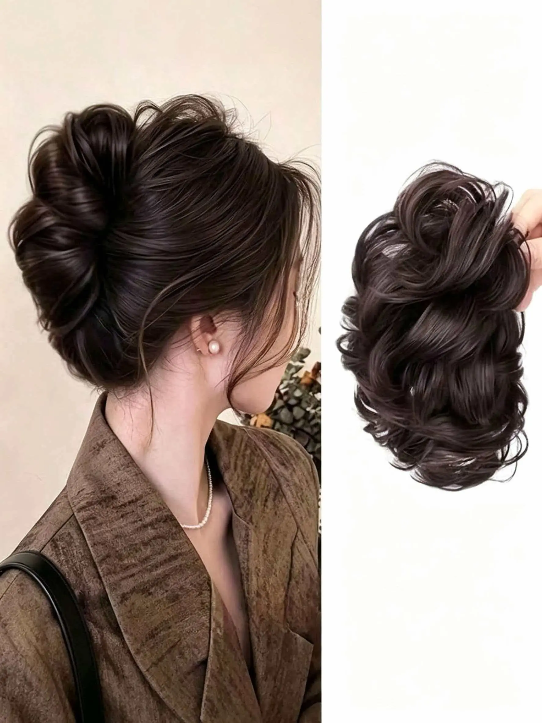 Women's Flower Bud Hair Claw, Natural Voluminous Bun Holder, Creates Full Head Shape, Daily Wear Accessory, Stylish and Comfortable, Volumizing Hair Clips, Fashion Hair Accessories, Hair Volume Clip