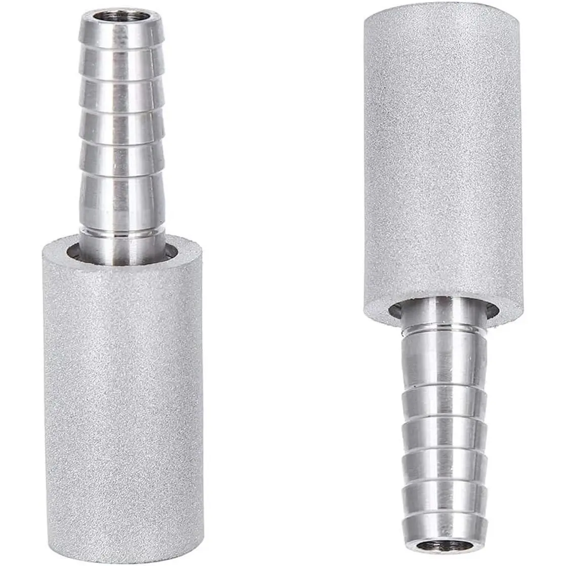 2PCS 0.5 Micron Diffusion Stone Stainless Steel Aeration Stone Carbonating Stone with 1/4" Barb for Homebrew Wine Beer Soda Air Stone