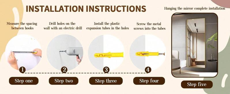 71"X30" [Limited Time Sale] Full-Length Mirror, Gold Rectagle71"X30" , Aluminum Alloy Frame, Upgraded Nano Glass, Standing or Wall Mounted Decor Metal Safety Living Room Home Decorating lux bathtub mat Foldable Diatomaceous Earth Bath Luxurious DryStone