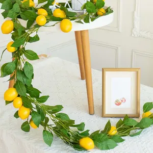 Nordic Artificial Greenery Lemon Vine, Indoor Home Decor Lemon Garland for Wedding Arrangements