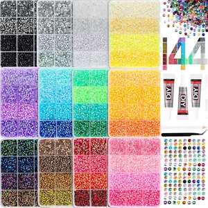 12 Box Resin Jelly Rhinestones Set, Includes Glue, Tweezers, Applicator, Perfect for Nail Art, Phone Decor, Jewelry, DIY Crafts